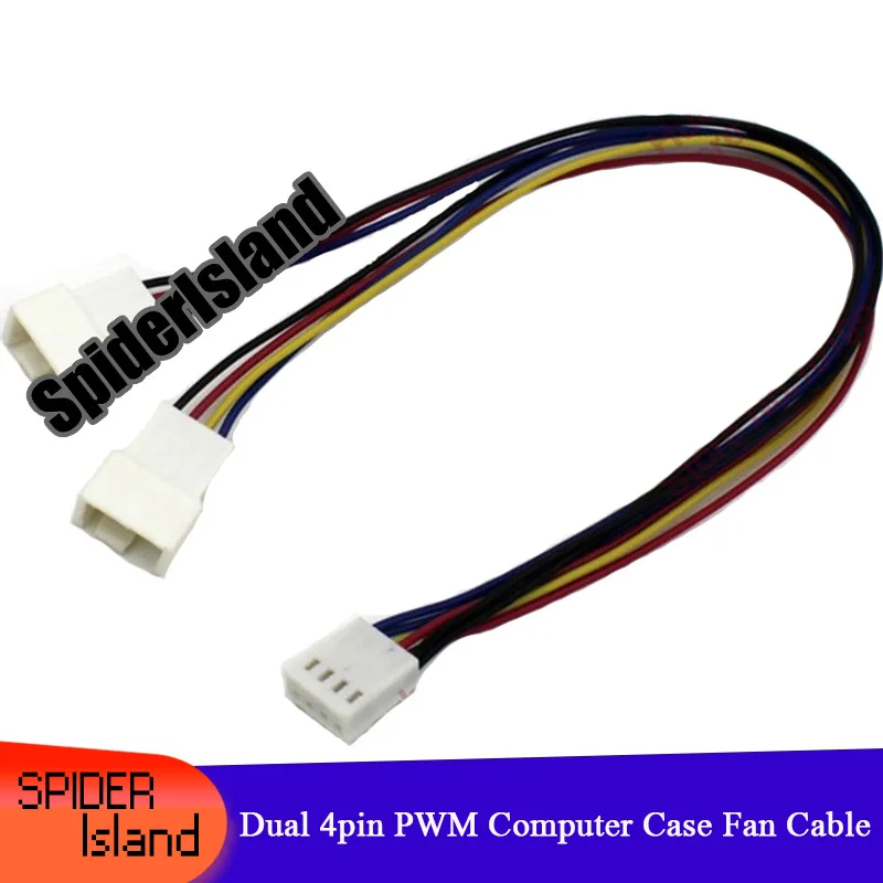 

100pcs/lot Free Shipping High Quality 4Pin PWM To Dual 4Pin PWM Computer Case Fan Power Sleeved Y-Splitter Adapter Cable