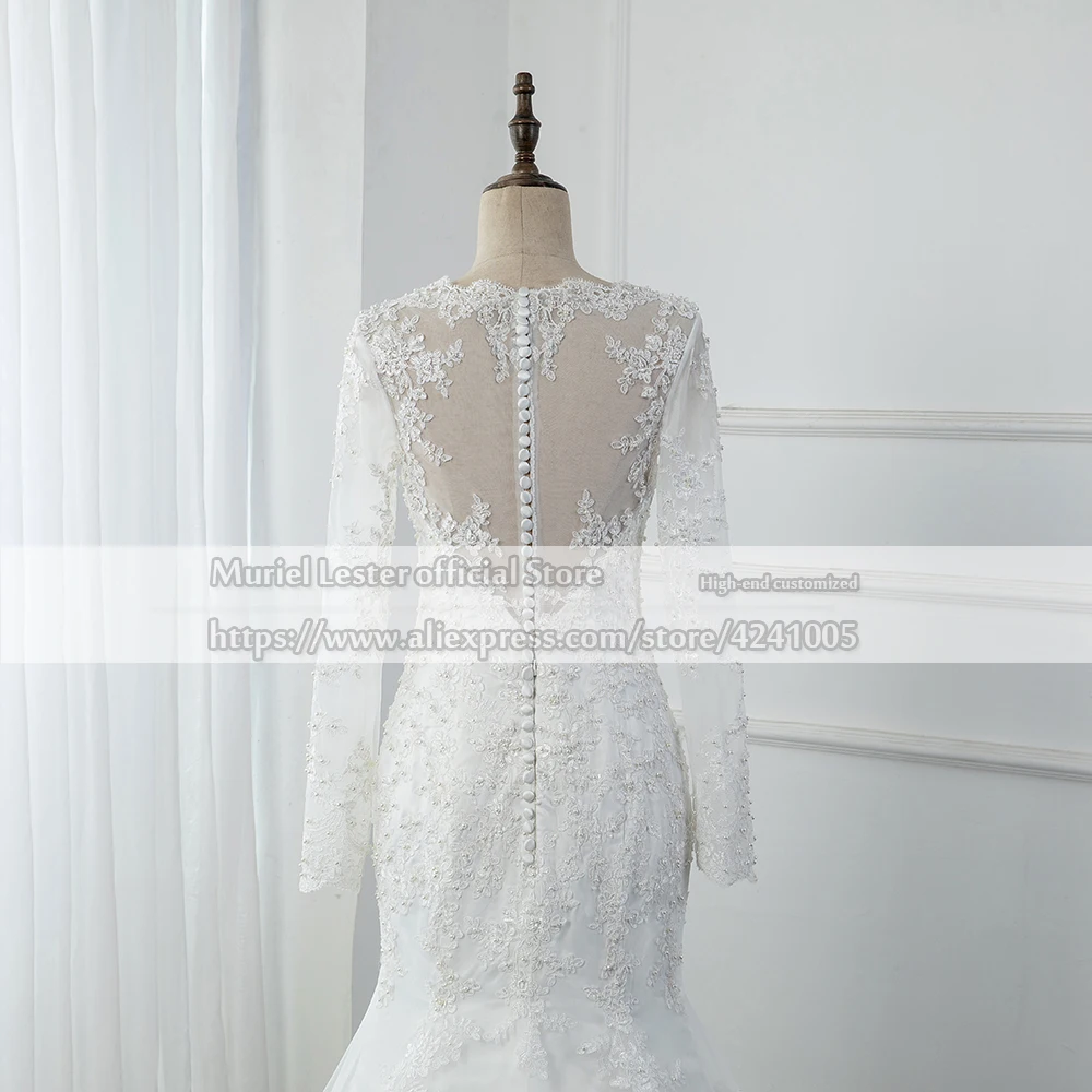 Robe De Soirée De Mariage Real Photo Elfenbein Spitze Appliques Kristalle Perlen Meerjungfrau Hochzeit Kleider 2021 Tasten Zurück Brautkleider