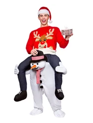 Adult Halloween Cosplay Funny Costumes Men Women Ride On Me Mascot Carry Back Funny Animal Pants Fake Leg Carnival Party Cosplay
