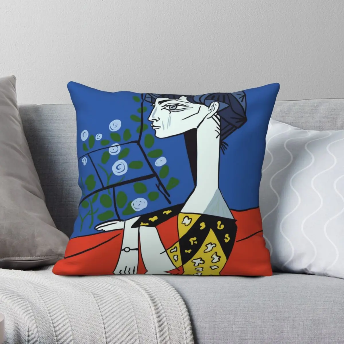 Picasso Square Pillowcase Polyester Linen Velvet Creative Zip Decorative Throw Pillow Case Bed Cushion Cover