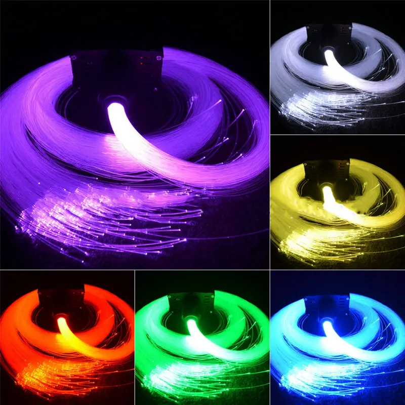 

Remote controlled DMX512 RGBW 50W Twinkle Wheel LED Fiber Optic Engine+650pcs 5M mixed size plastic cable Star ceiling DIY KIT