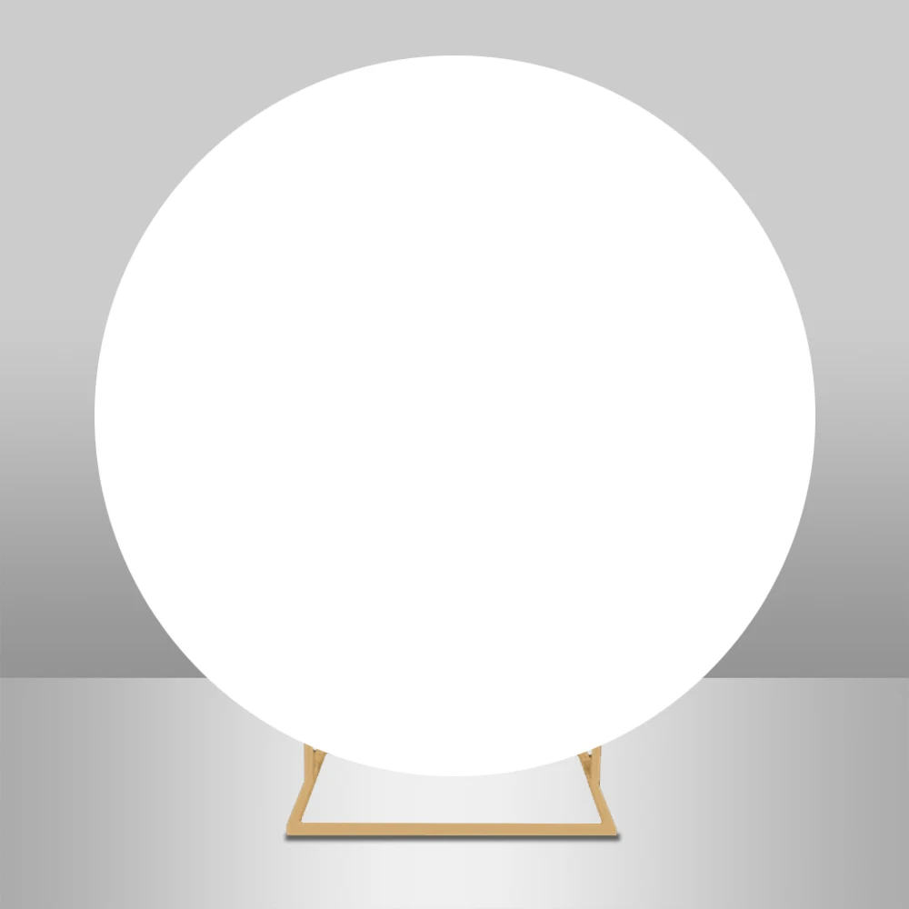 Solid White Round Panel for Children Birthday Banner  Portrait Baby Shower Bridal Wedding Party Photo Backgrounds Plinth Covers