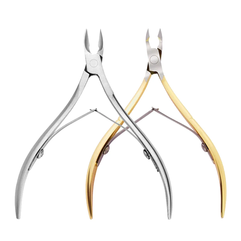 1PCS Stainless Steel  Nail Cuticle Scissor Gold Silver Dead Skin Remover Clipper Nail Art Nipper Cuticle Pusher Manicure Tools