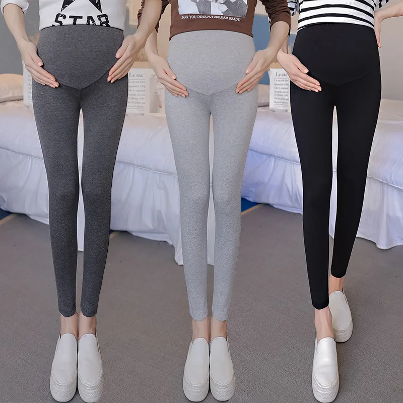 

Pregnant women solid color women's abdomen support trousers pregnant women leggings solid color pregnant women pants