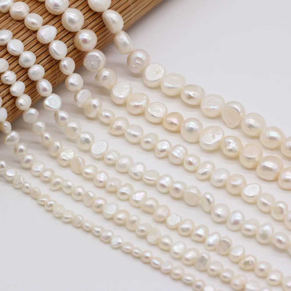 Perlas de agua dulce 100% naturales, cuentas barrocas de arroz blanco para la fabricación de joyas, cuentas irregulares, accesorios para pulseras y collares DIY