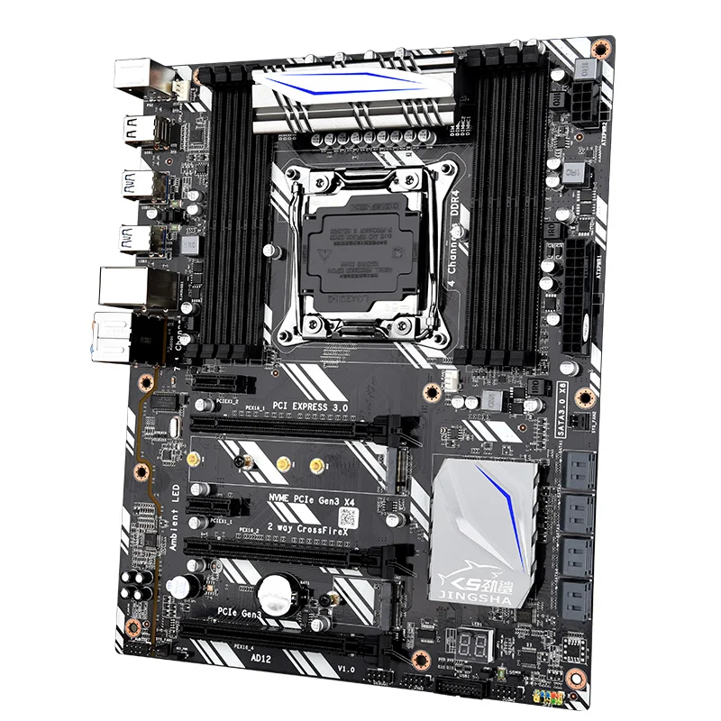 JINGSHA X99 D8 LGA2011-3 Motherboard set with Xeon E5 2650V3 CPU Support Xeon E5 V3 process Intel LGA2011-V3 V4 NVME M.2 Wifi