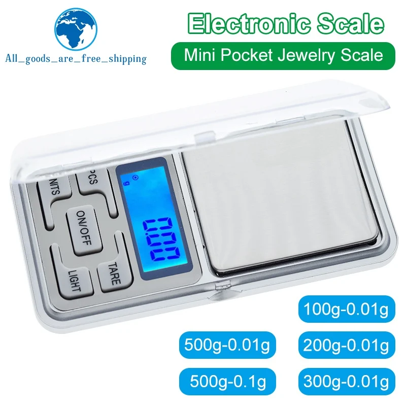 TZT Mini Digital Scale 100/200/300/500g 0.01/0.1g High Accuracy Backlight Electric Pocket For Jewelry Gram Weight For Kitchen