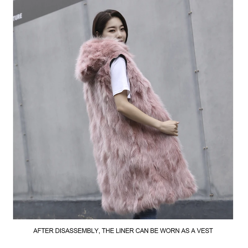 Winter Echt Pelzmantel Frauen Parka Wasserdichte Natürliche Pelz Liner Große Fuchs Pelz Kragen Mit Kapuze Jacke Warme Streetwear