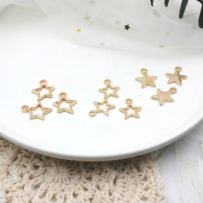 Fashion 10Pcs Hollow Little Stars Charms Handmade Alloy Pendant For DIY Jewelry Making Necklace Earrings Accessories Wholesale