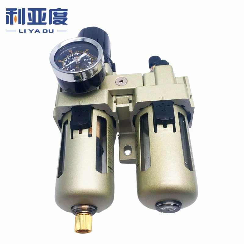 

Pneumatic Pressure Regulator Oil Water Separator AC4010-04 G1/2 AC4010-06 G3/4 Air Filter Regulator Lubricator Combination F.R.L