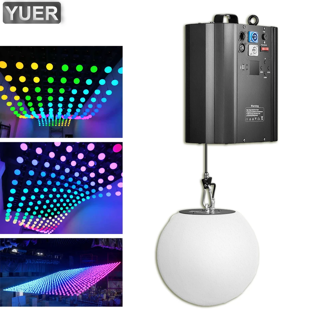 

Up Down Lifting Kinetic Lights Sculpture Timelapse DMX Stage Magic Ball Hanging Lift Led Ball Light For Disco DJ Party Show