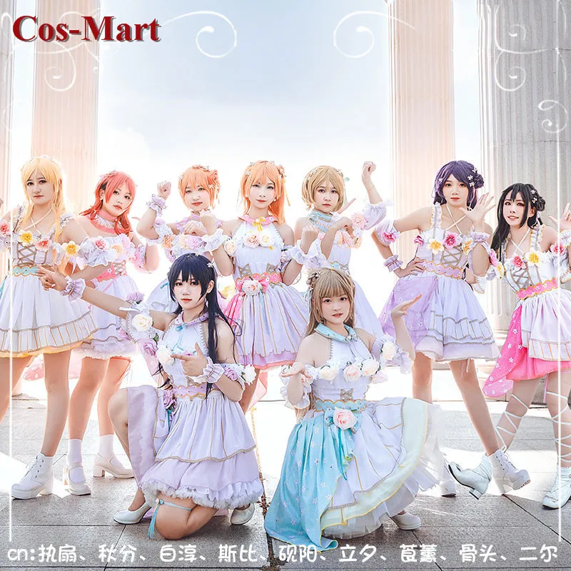 

Anime LoveLive Whole Staff Cosplay Costume Muse Flower Wedding Goddess Awakening Formal Dress Activity Party Role Play Clothing