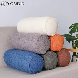 Long Pillow Inner Round Body Cushion Rectangular Sleep Nap Pillow Imitation Cotton Linen Cushion Home Bedroom Accessories