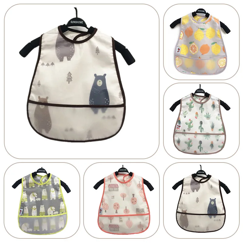 Baby Bibs Adjustable Waterproof Baby Boy Girl Feeding Bibs Burp Cloths Cartoon Kids Children Apron Baby