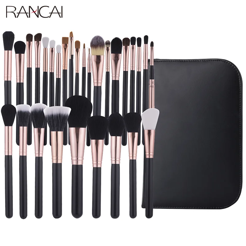 RANCAI Professional Makeup Brushes set 29pcs Big Loose Powder Foundation Eyeshadow Eyeliner Eyebrows Eyelashes Contour Highlight