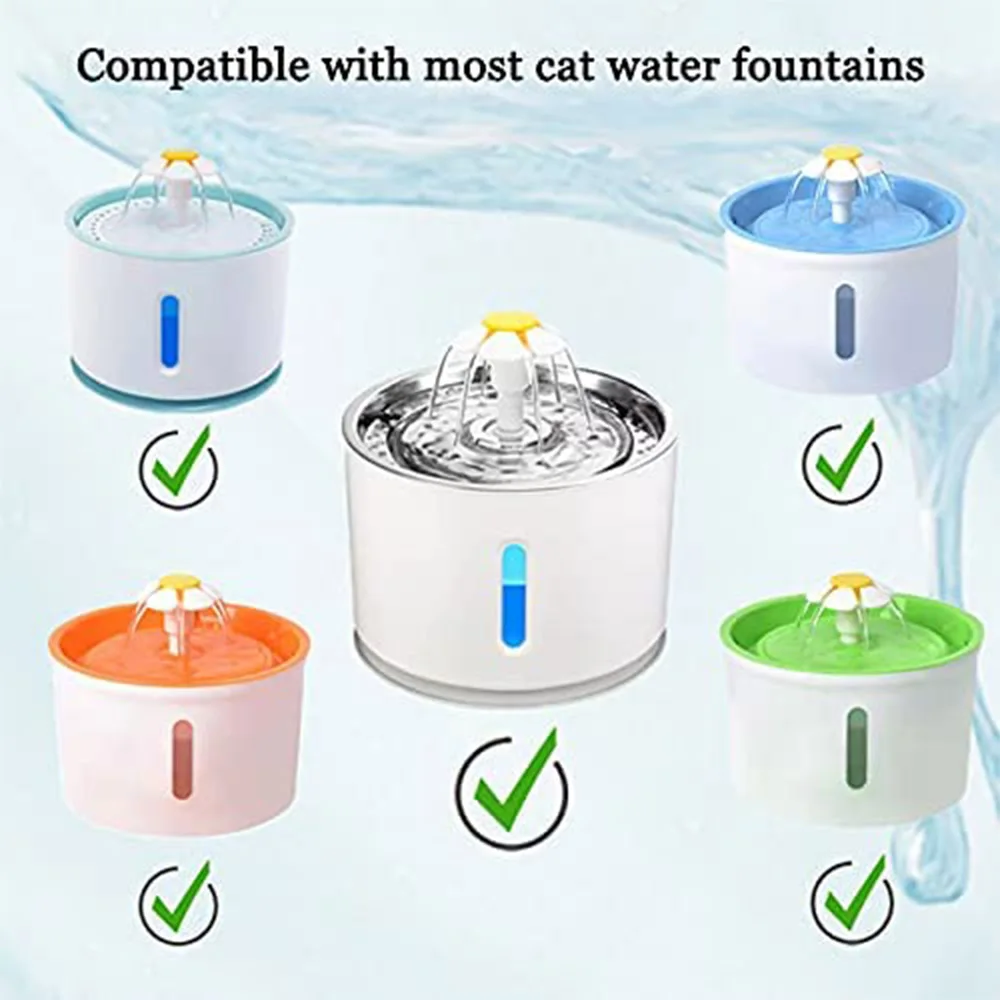 Replacement Activated Carbon Filter For Cat Water Drinking Fountain Replaced Filters Flower For Pet Dog Round Fountain Dispenser