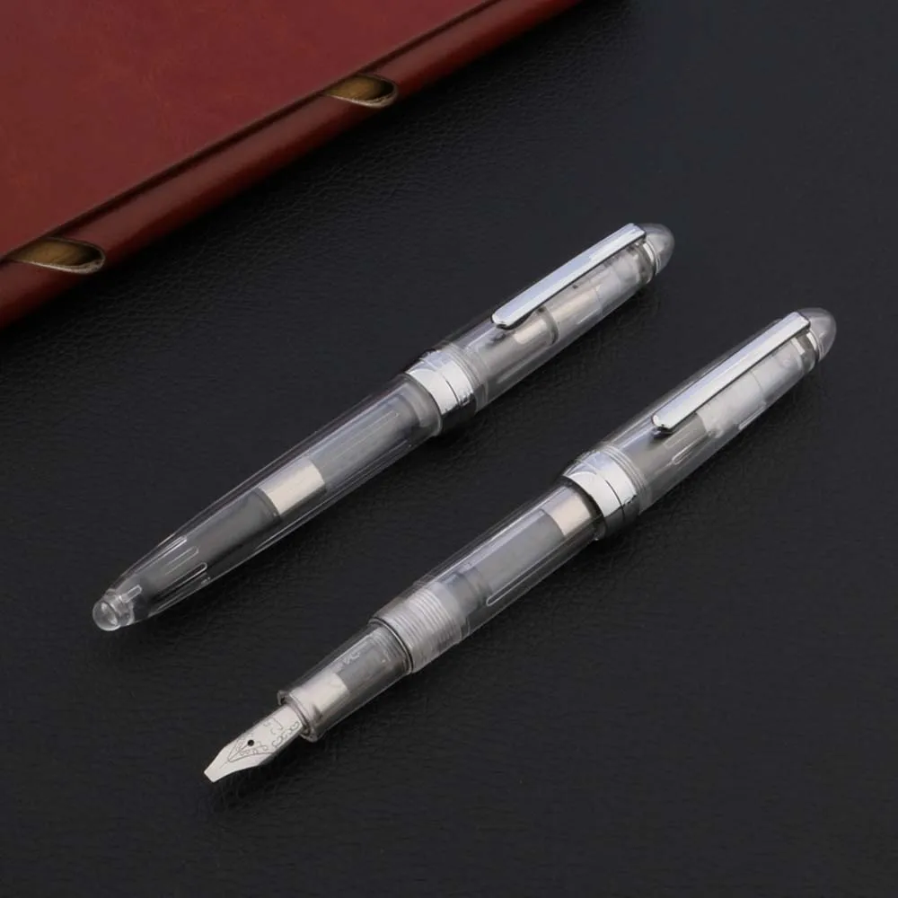 High Quality 992 Fountain Pen Transparent White SPIN Duckbill Gothic Parallel Flat Tip Calligraphy School Office Stationery
