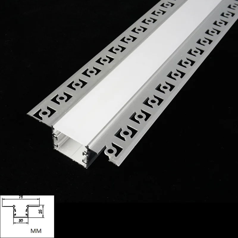 3Pcs Of 2M 80Inch 30-50 MM Embedded LED  Aluminum Profile Trimless Strip Drywall Recessed Ceiling Slot Groove Edge Line Channel