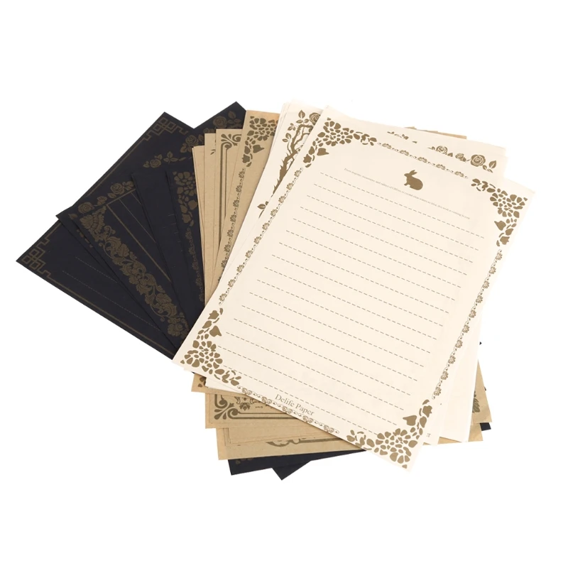 8 Sheets Vintage Retro Design Writing Stationery Paper Pad Note Letter Set