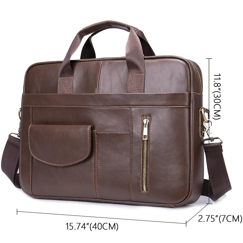 WESTAL Men\'s Leather Bags Man Leather Laptop Bag For Document A4 Briefcase For Teens Men Business Portfolio Tote Messenger Bags