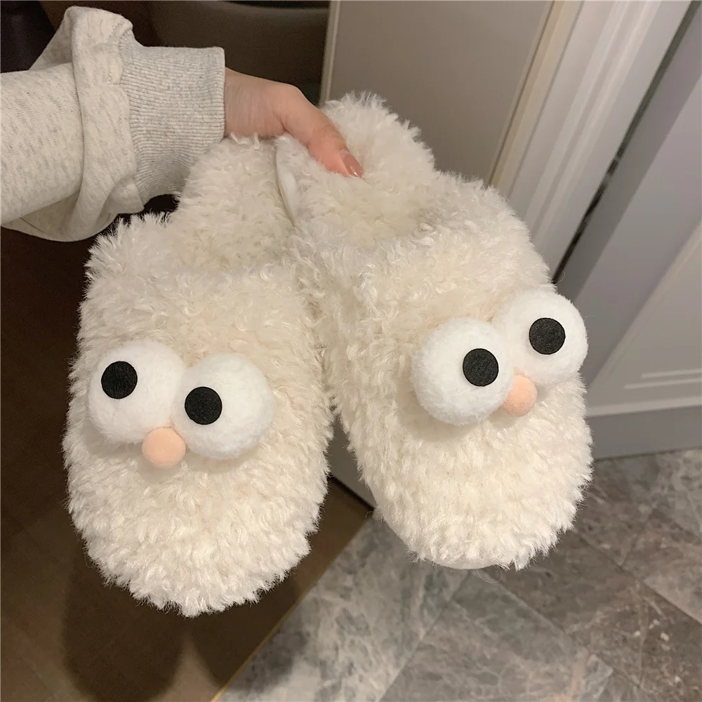 2021 Autumn Women Home Slipper Anti-skid Wool Shoes Winter Indoor Household Slipper Female Warm Lovely Cartoon Cotton Slippers