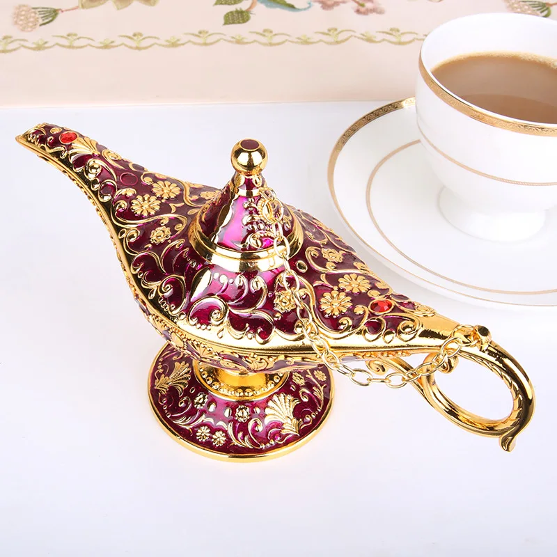 Aladdin magic lamp ornament large wishing lamp metal home decoration housewarming gift retro European-style crafts