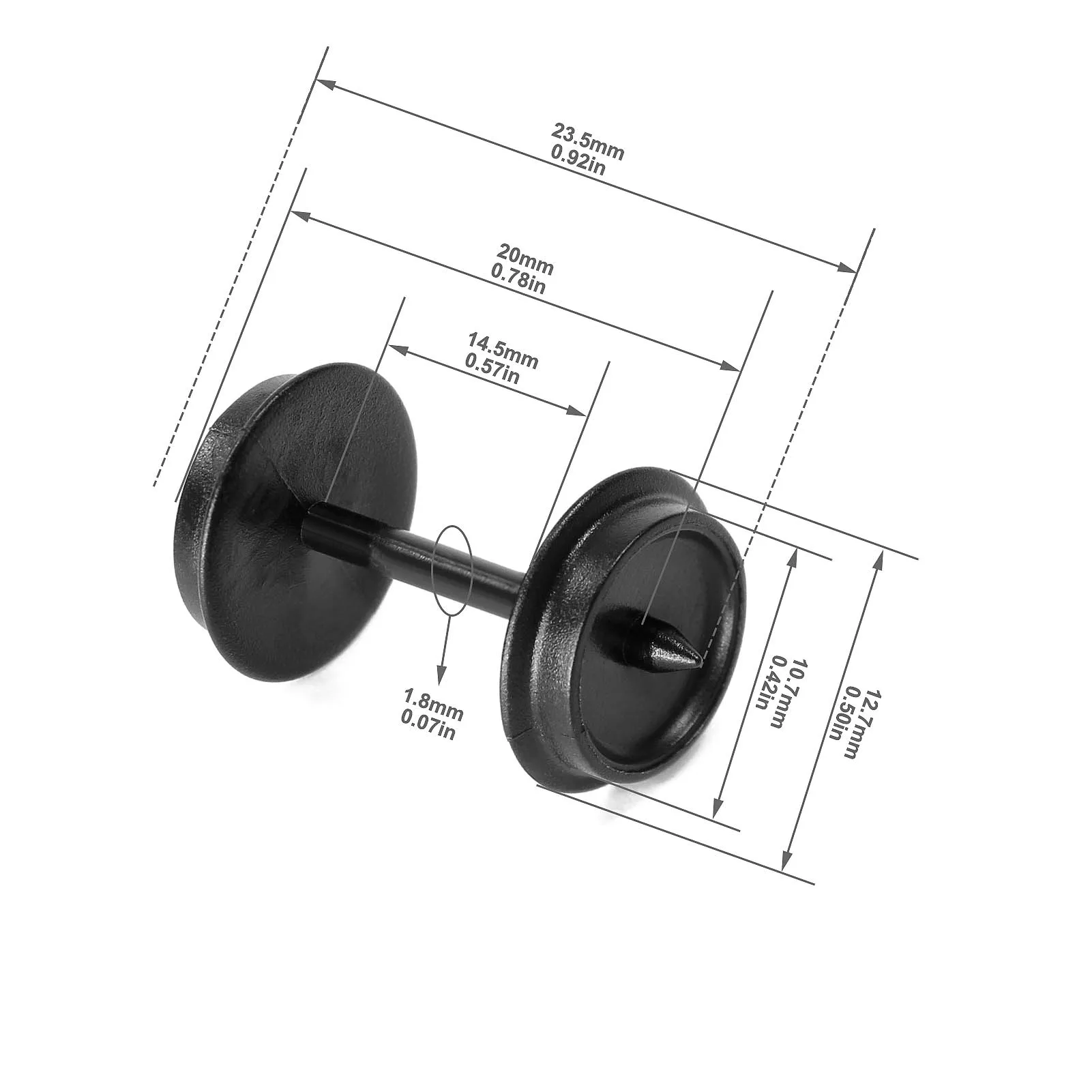 Evemodel-ruedas de plástico HP29HO 24 piezas HO, escala 1:87, 36 \