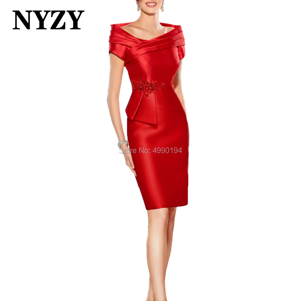 

Cocktail Dresses NYZY M333 Elegant Short Sleeves Red Wedding Party Dress Homecoming Evening Formal Gown