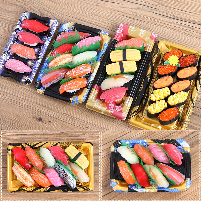 

Platter printed sushi packaging box disposable sashimi takeaway boxes with cover 50pcs