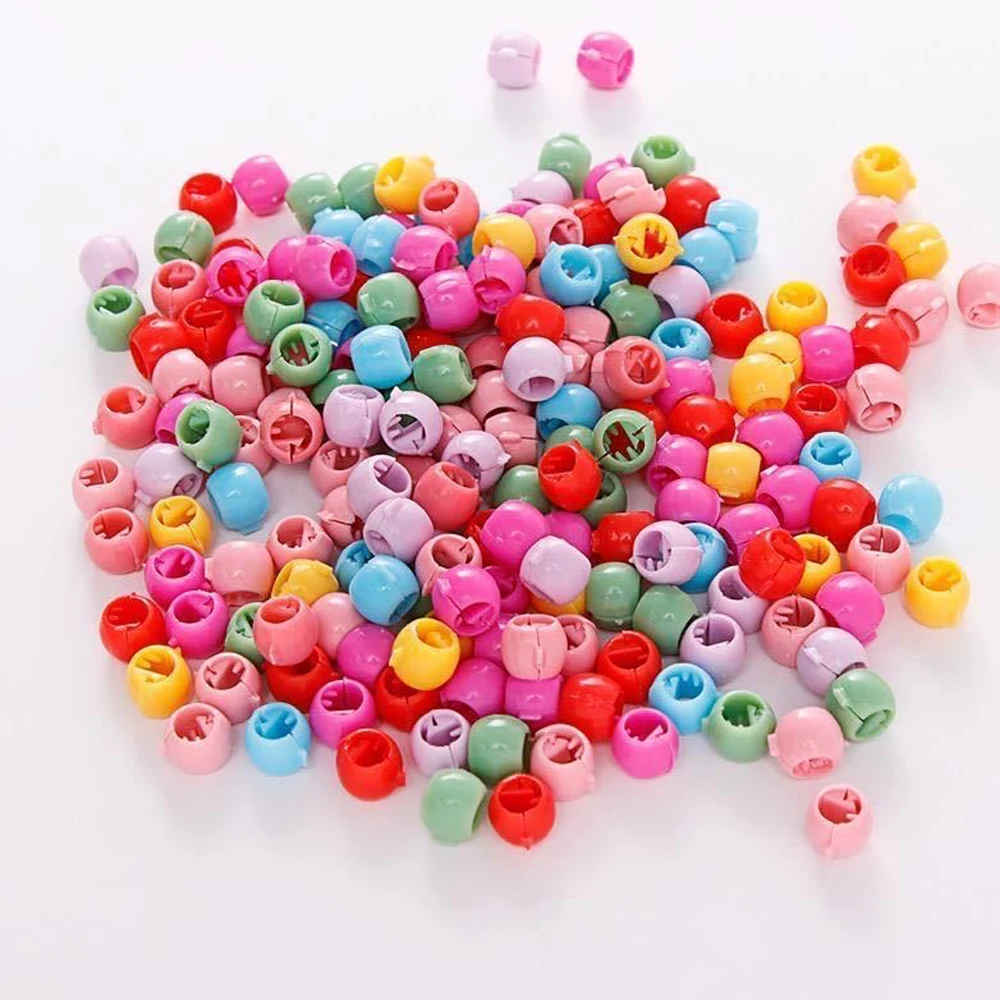 20/100PCS Candy Colors Plastic Beads Braids Hair Clip Headwear Girls Colorful Small Hair Claw Women Girl Hair Accessoires