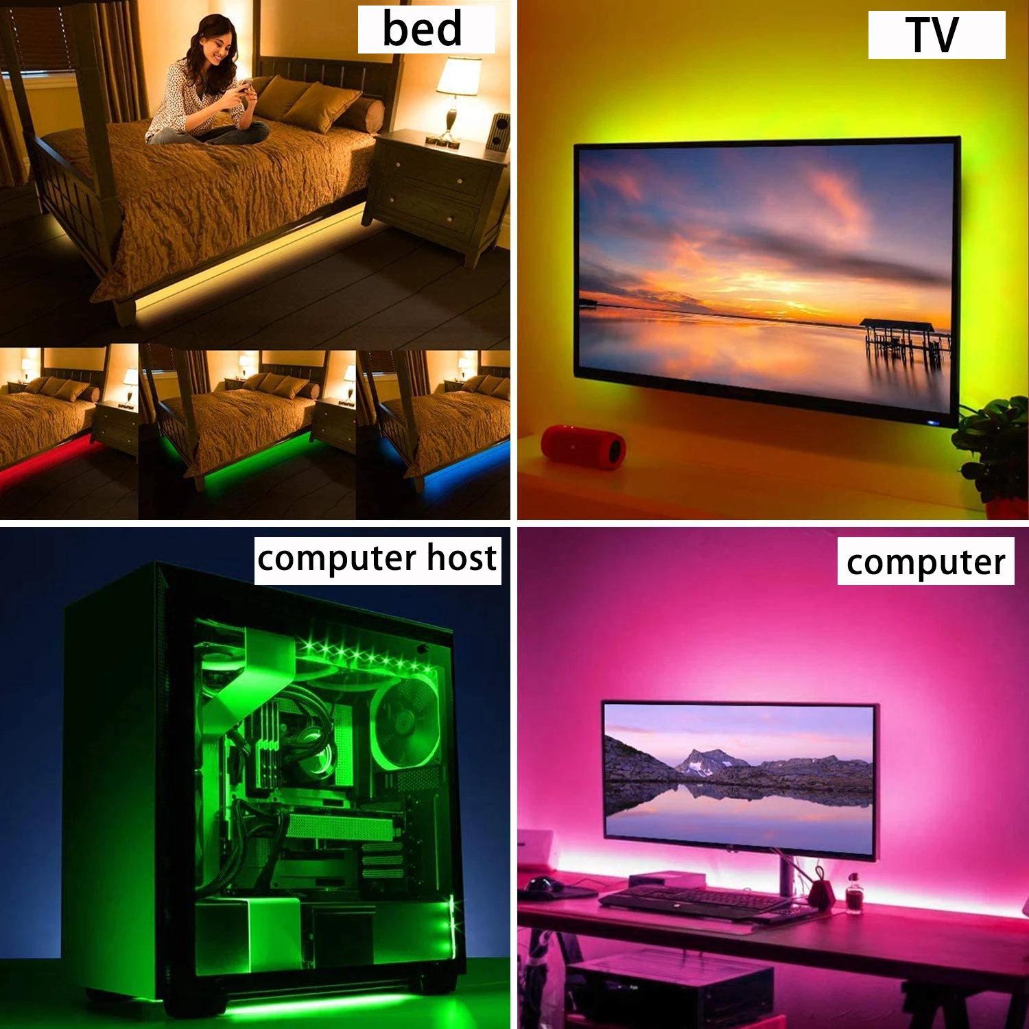 LED TV backlight RGB 5050 led Strip Light with Remote Controller for Room, Bedroom, TV, Kitchen, Desk Decor