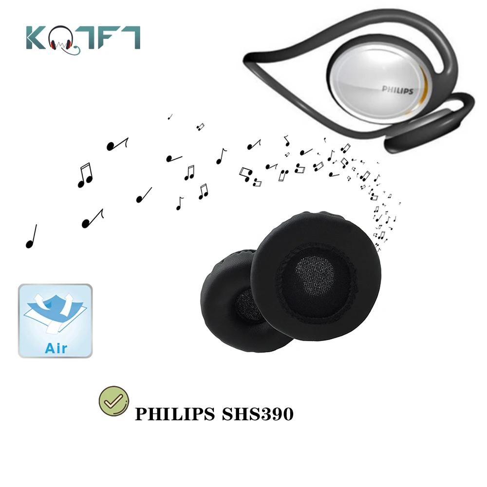 

KQTFT 1 Set of Replacement EarPads for PHILIPS SHS390 Headset EarPads Earmuff Cover Cushion Cups