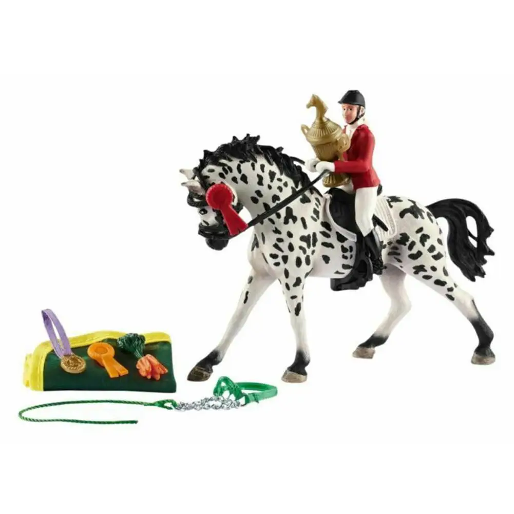 Simulation Wild Animals PVC Paard Animal Model Horses 5inch Denmark Knabstrupper Mare Action Figures toy  Farm Animals Toys