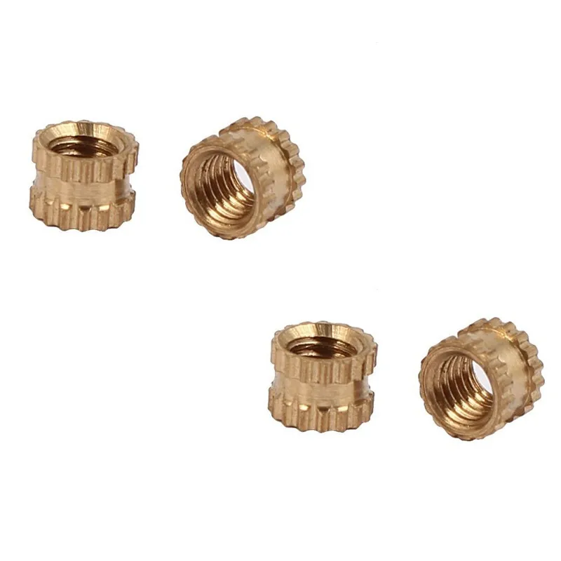 ABSF M3 x 3mm Female Thread Brass Knurled Threaded Insert Embedment Nuts 100PCS