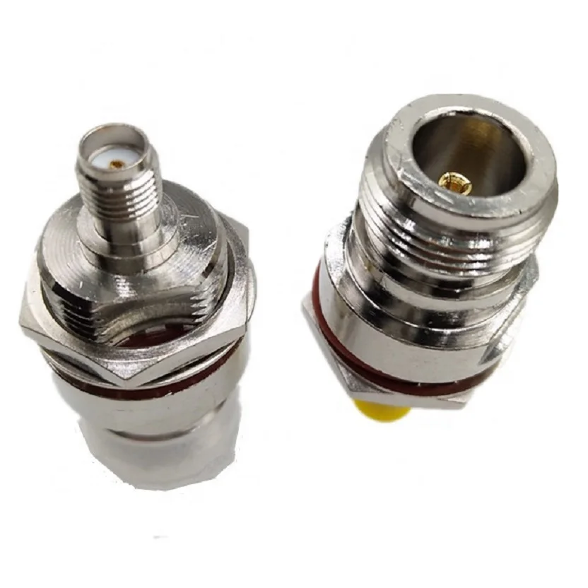 N Female With Nut Fixed To SMA Female Connector With Waterproof Brass RF Adapter
