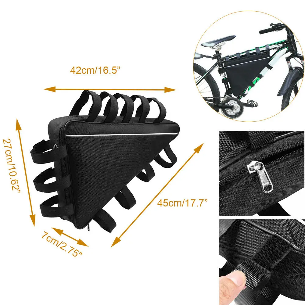 

MTB Bike Bag Mountain Bike Bicycle Battery Triangle Bag Tube Frame Case Storage Cycling Frame Front Bag 45x42x27x7cm Battery Bag