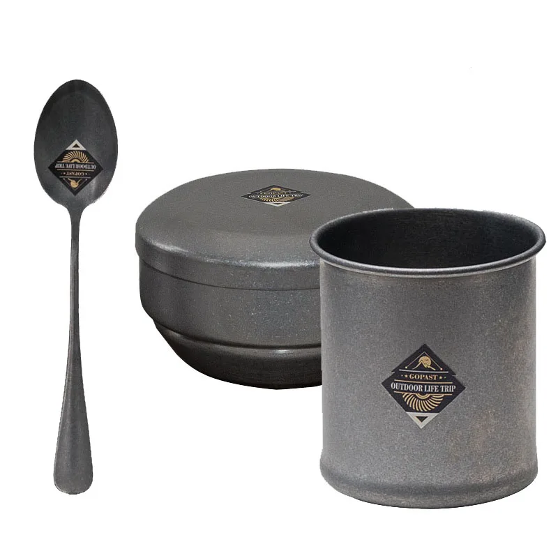 Retro Style Stainless Steel Frosted Matte Round Steak Pasta Dessert Plate Japanese Western Tableware Dinnerware Set Plates