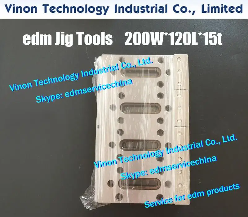 edm Jig Tools 200Wx120Lx15tx5 M8 screw hole (4 eyes), stainless steel Jig Holder Wire EDM Extensions Clamp 200x120mm