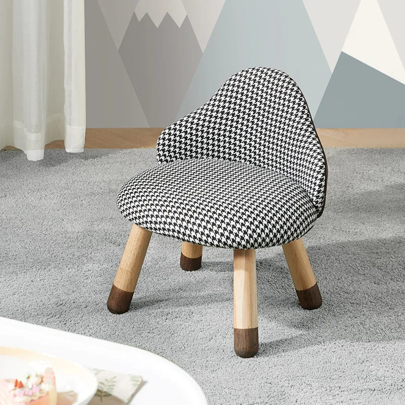 Fabric Home Furniture Living Room Children's Chairs Kids Nursery Kindergarten Backrest Chair for Small Apartment Study Low Stool