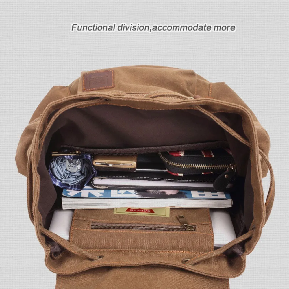 Vintage Canvas-Rucksäcke für Männer und Frauen, Reisetaschen für Studenten, Freizeitrucksäcke zum Wandern, Reisen, Camping, Rucksack Mochila Masculina – Detail 22