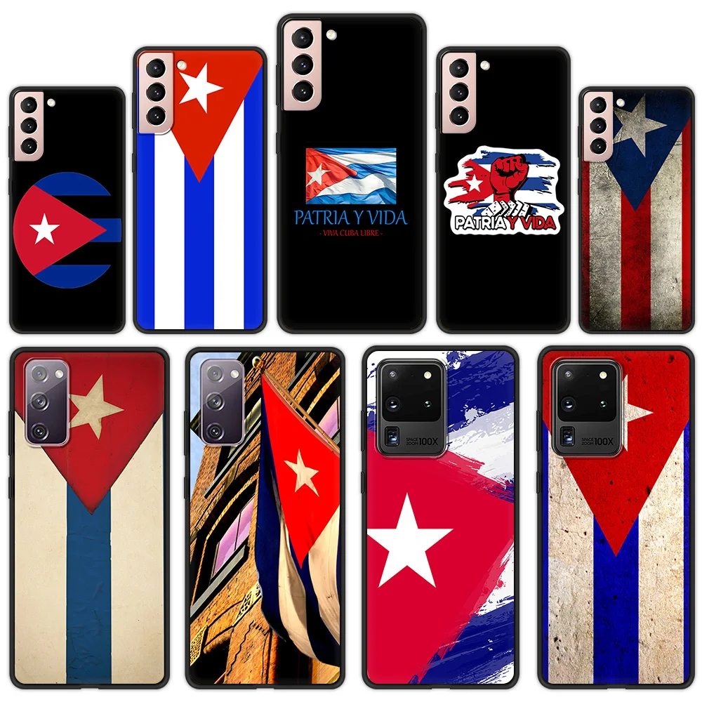 Cuba flag Art Phone Case For Samsung Galaxy S24 S23 S22 S21 Ultra S20 FE S10 S9 Plus S10E S8 10 Lite Shell Silicone Black Cover