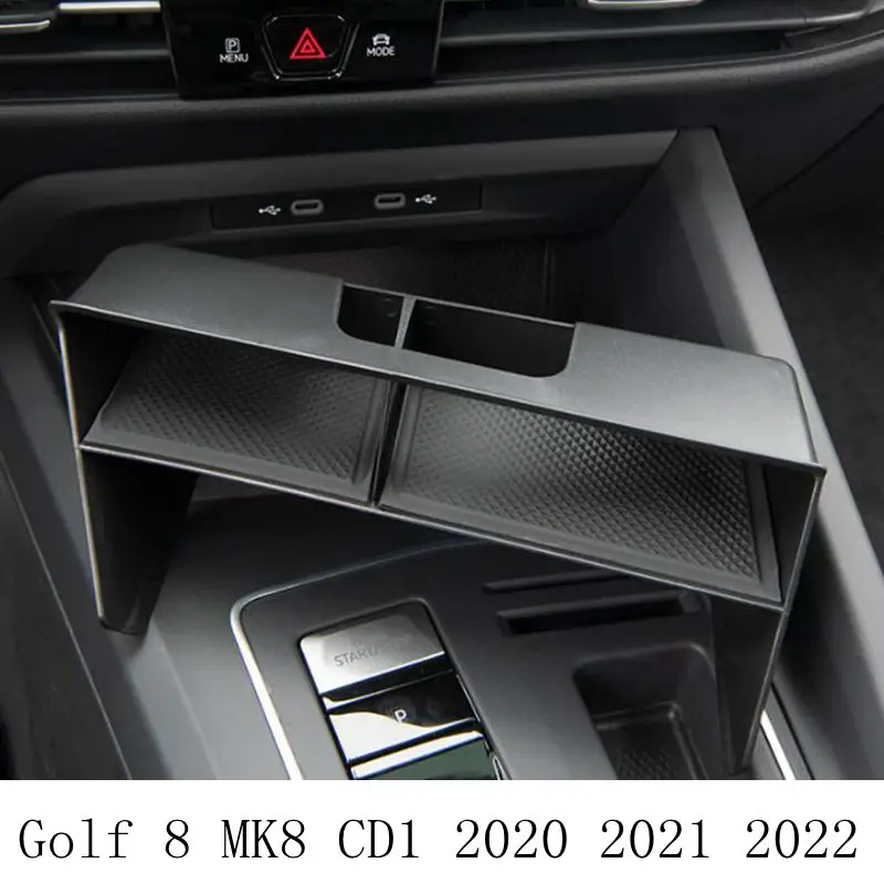 Accoudoir Central de Voiture avec Boîte de Rangement, Console Centrale, Flocage, Support d'Évaluation, pour VW Volkswagen Golf 8 MK8 CD1 2020 2021 2022