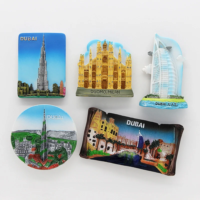 3D fridge magnets Dubai sailing Hotel souvenir magnetic refrigerator paste home decoration Dubai architecture Collection Gifts