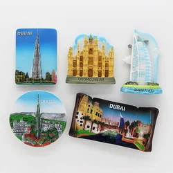 3D fridge magnets Dubai sailing Hotel souvenir magnetic refrigerator paste home decoration Dubai architecture Collection Gifts