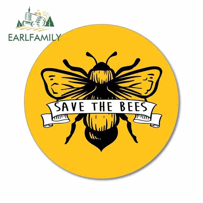 EARLFAMILY 13cm x 13cm For Save The Bees Banner Enviornment Novelty Decal Vintage Decal Sticker Car Styling Body For Car