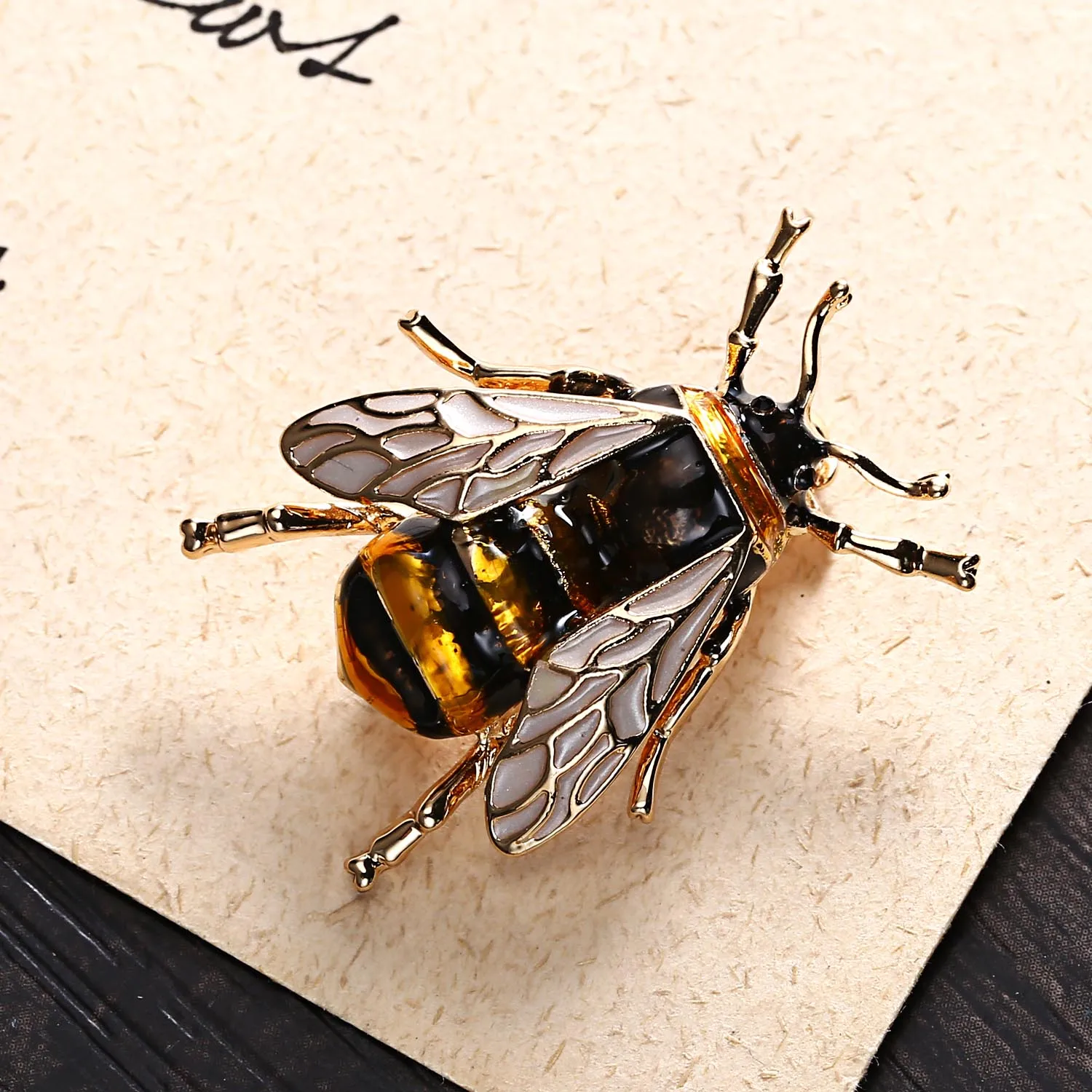 Rinhoo Zarte Kleine Biene Brosche Kristall Strass Insekt Ant Fliegen Bee Tier Honigbiene Emaille Pins Broach Nadel Abzeichen Geschenke – Detail 37