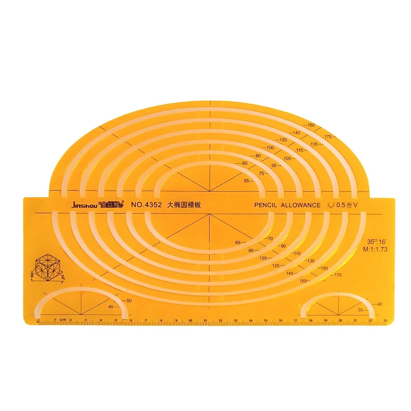 Modelo de desenho e estêncil elíptico