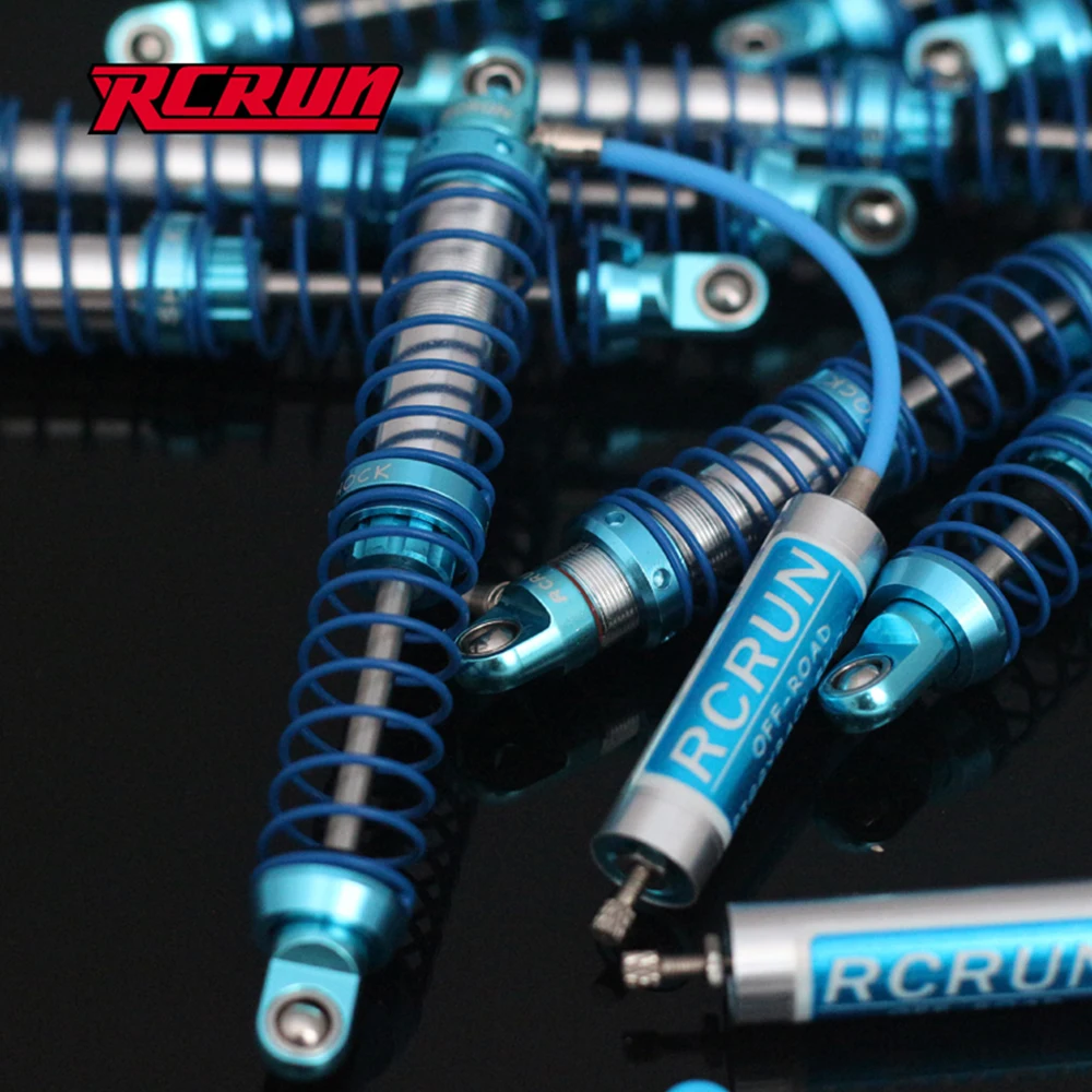 RCRUN 2pcs Adjustable Piggyback Shock with Remote Reservoir for 1/10 RC Crawler Axial SCX10 RR10 Wraith CAPRA TRX4 TRX6 RGT86100