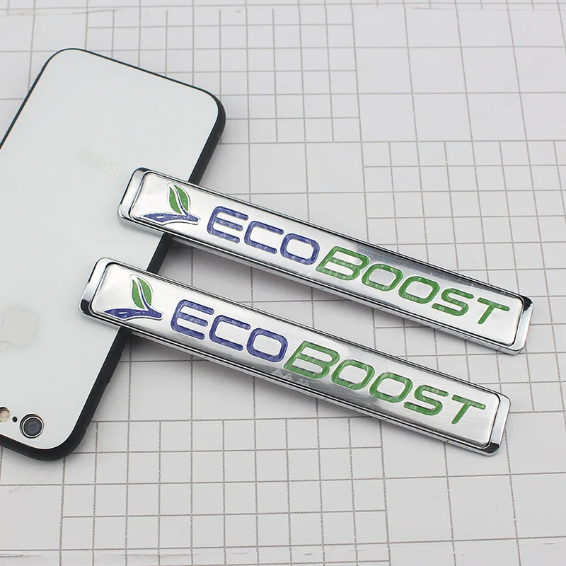 1 Pcs 3D ABS ECOBOOST Emblem Badge Sticker ECO BOOST Logo for  Focus Stickers 14.0*2.5*0.5CM