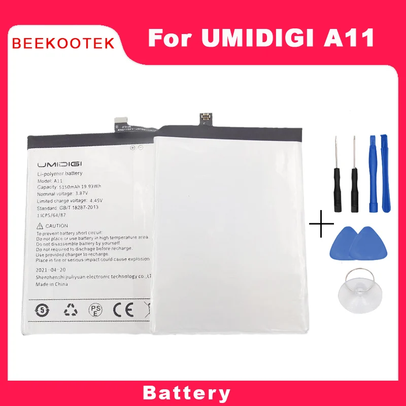 

New Original UMIDIGI A11 Battery Cellphone Battery 5150 mAh Repair Replacement Accessories For UMIDIGI A11 6.53 inch Smartphone